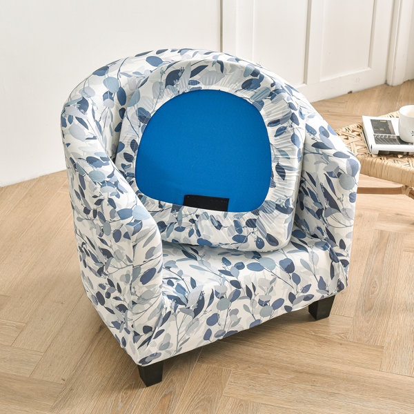 Livego 2Piece Club Chair Slipcover, Printed Tub Chair Slipcover, Printed Round Barrel Chair